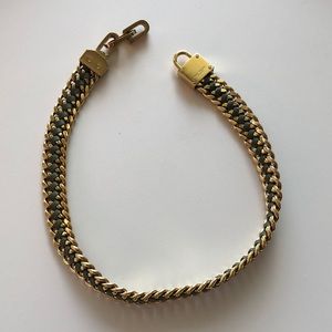 Gold Faux Leather Choker Necklace